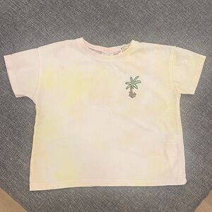 Zara Kids Pastel Tee with Palm Embroidery